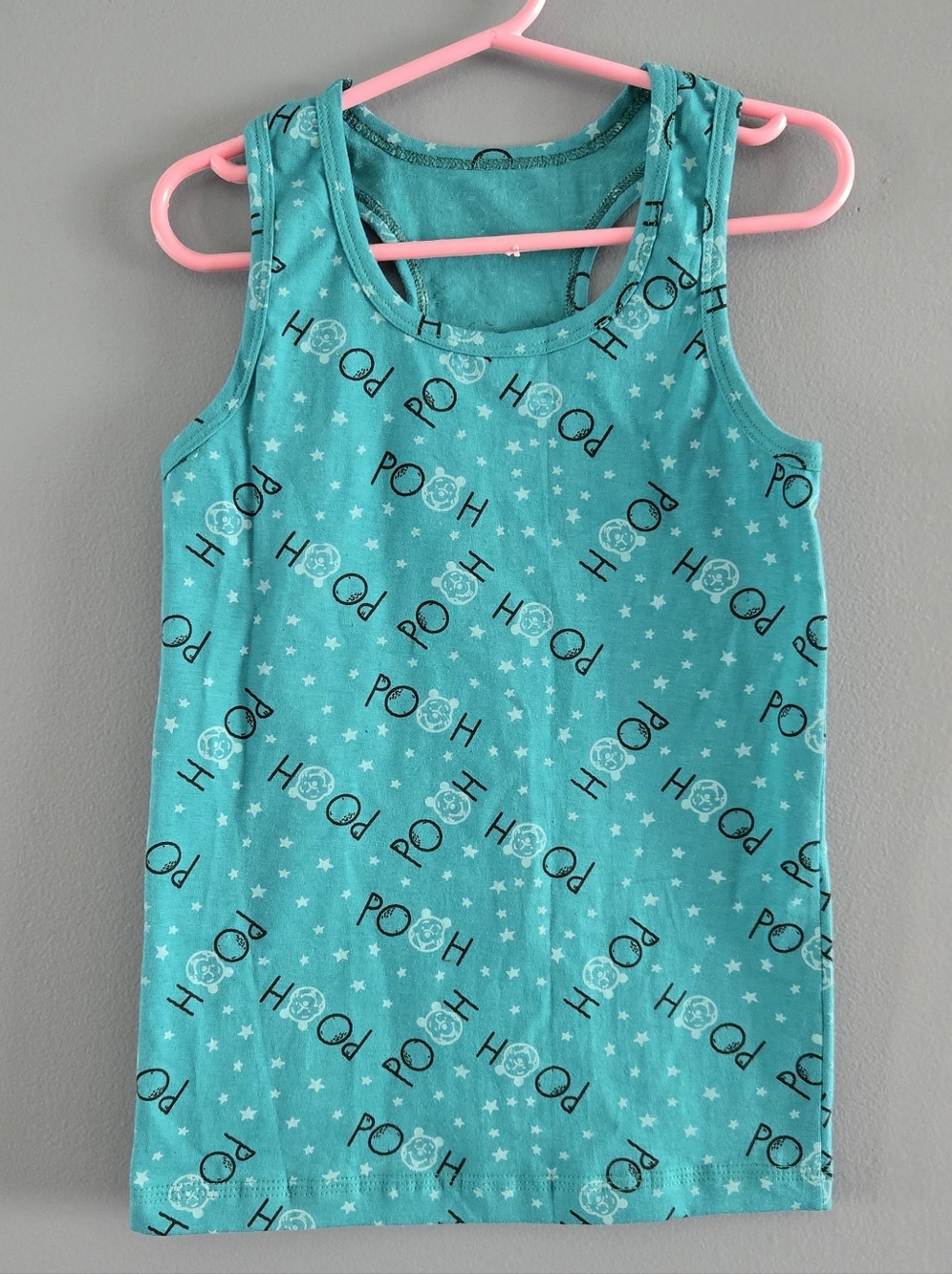 Turquoise Pooh Bear Print Tank Top Girls (8)